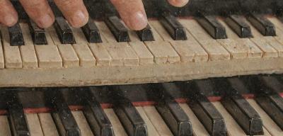 Piano key restoration before and after