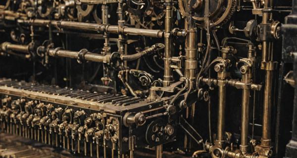 Restored antique player piano mechanism
